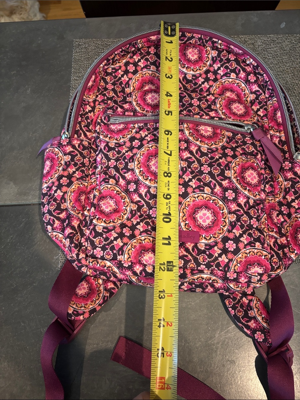 Vera Bradley Iconic Small Backpack in Raspberry Medallion - Picture 7 of 8